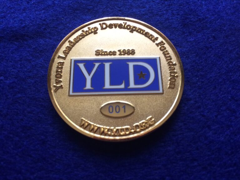 front of YLD challenge coin