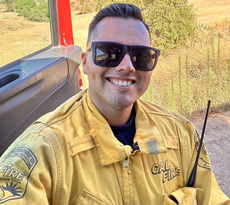image of fire fighter Lua in wildland fire gear